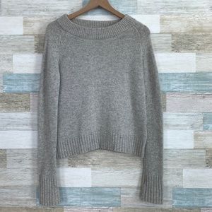 Wool Raglan Sweater Gray Boxy Fit Boden